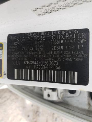 Photo 10 from auction – 2015 KIA OPTIMA LX with VIN KNAGM4A70F5619373