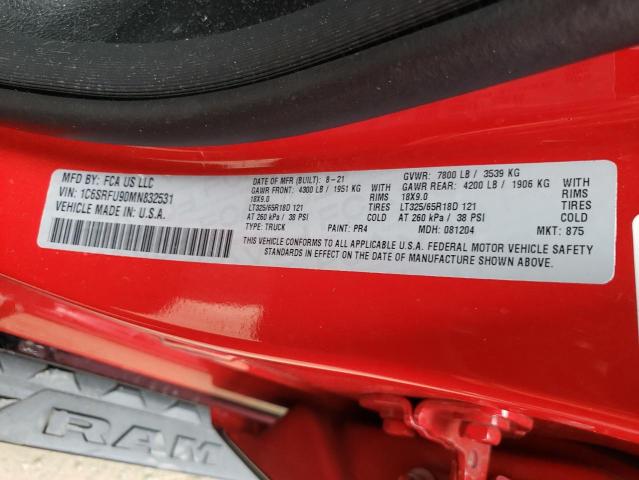 Photo 10 from auction – 2021 RAM 1500 TRX with VIN 1C6SRFU90MN832531