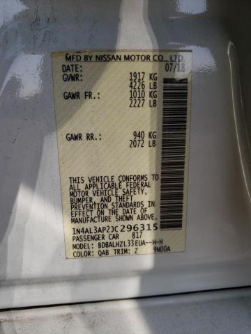 Photo 10 from auction – 2018 NISSAN ALTIMA 2.5 with VIN 1N4AL3AP2JC296315