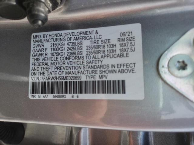 Photo 10 from auction – 2021 HONDA CR-V EX with VIN 7FARW2H56ME020699