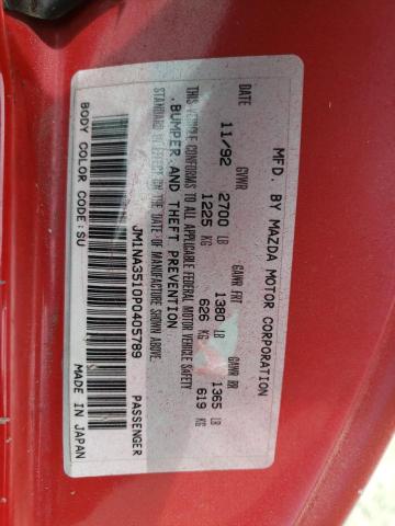 Photo 10 from auction – 1993 MAZDA MX-5 MIATA with VIN JM1NA3510P0405789