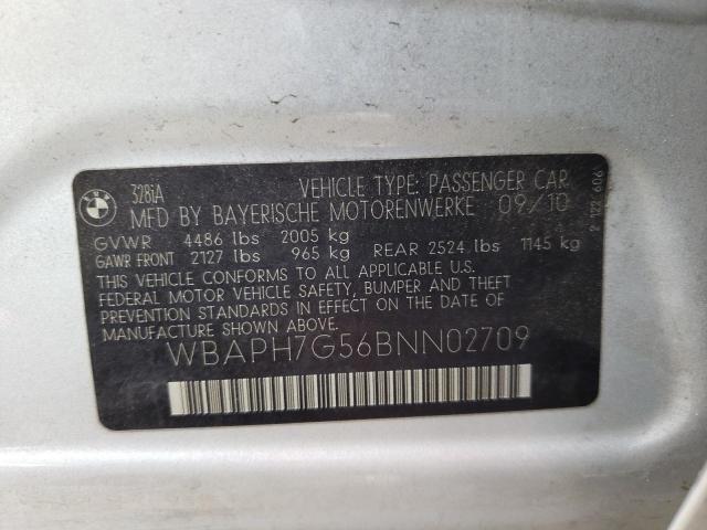 Photo 10 from auction – 2011 BMW 328 I with VIN WBAPH7G56BNN02709