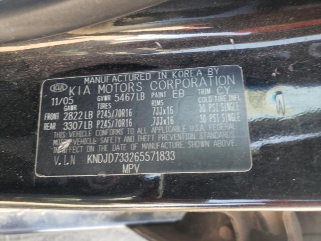 Photo 10 from auction – 2006 KIA SORENTO EX with VIN KNDJD733265571833