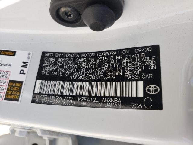 Photo 10 from auction – 2021 TOYOTA COROLLA XS with VIN JTNC4MBE7M3112859