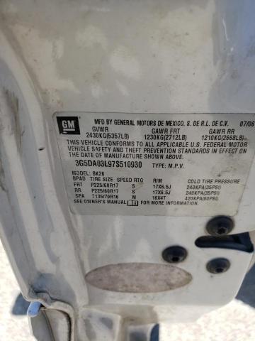 Photo 10 from auction – 2007 BUICK RENDEZVOUS with VIN 3G5DA03L97S510930