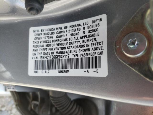 Photo 10 from auction – 2016 HONDA CIVIC EX with VIN 19XFC1F36GE042117