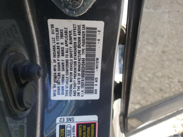 Photo 10 from auction – 2009 HONDA CIVIC LX-S with VIN 19XFA16609E010444
