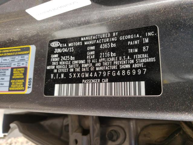 Photo 10 from auction – 2015 KIA OPTIMA LX with VIN 5XXGM4A79FG486997