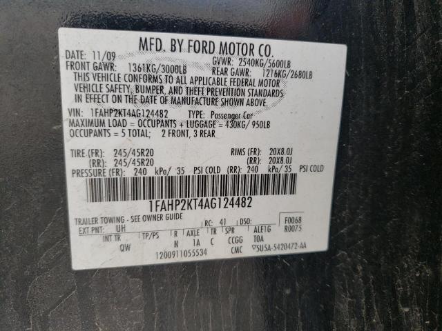 Photo 10 from auction – 2010 FORD TAURUS SHO with VIN 1FAHP2KT4AG124482