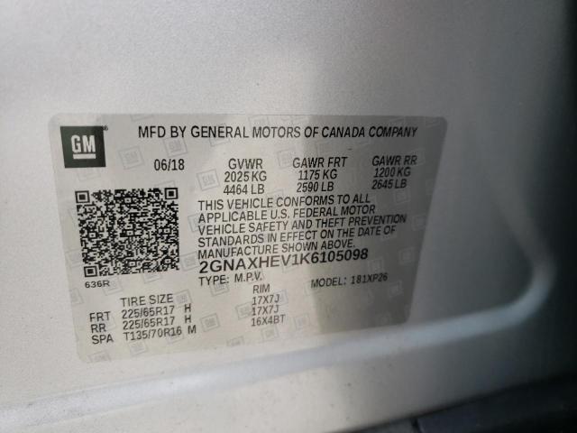 Photo 10 from auction – 2019 CHEVROLET EQUINOX LS with VIN 2GNAXHEV1K6105098