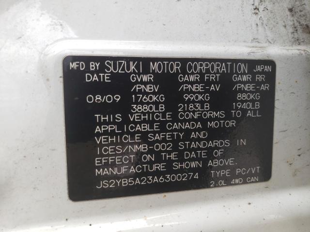 Photo 10 from auction – 2010 SUZUKI SX4 JX with VIN JS2YB5A23A6300274