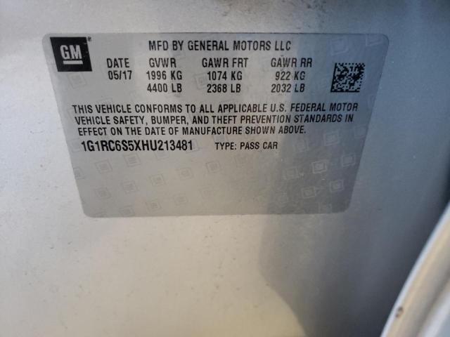 Photo 10 from auction – 2017 CHEVROLET VOLT LT with VIN 1G1RC6S5XHU213481