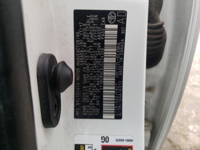 Photo 10 from auction – 2018 TOYOTA COROLLA L with VIN 2T1BURHE9JC024306