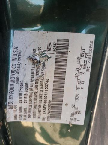 Photo 10 from auction – 2001 FORD MUSTANG with VIN 1FAFP40401F103746