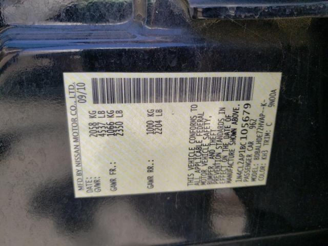 Photo 10 from auction – 2011 NISSAN ALTIMA HYB with VIN 1N4CL2AP1BC105679