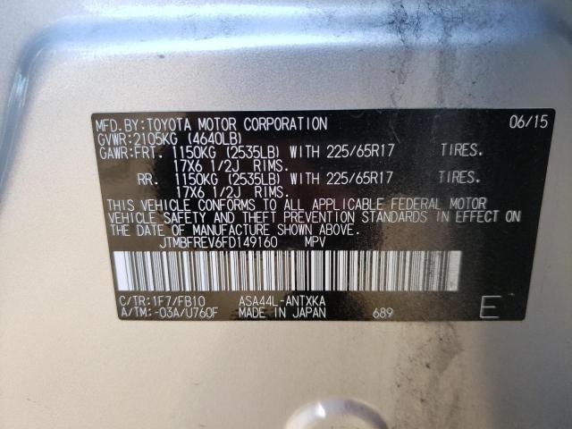 Photo 10 from auction – 2015 TOYOTA RAV4 LE with VIN JTMBFREV6FD149160