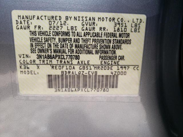 Photo 10 from auction – 2012 NISSAN SENTRA 2.0 with VIN 3N1AB6APXCL770780