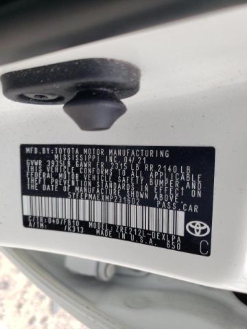 Photo 10 from auction – 2021 TOYOTA COROLLA LE with VIN 5YFEPMAEXMP231602
