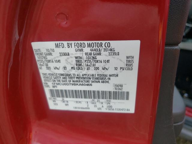 Photo 10 from auction – 2011 FORD ESCAPE XLT with VIN 1FMCU0D79BKA60466