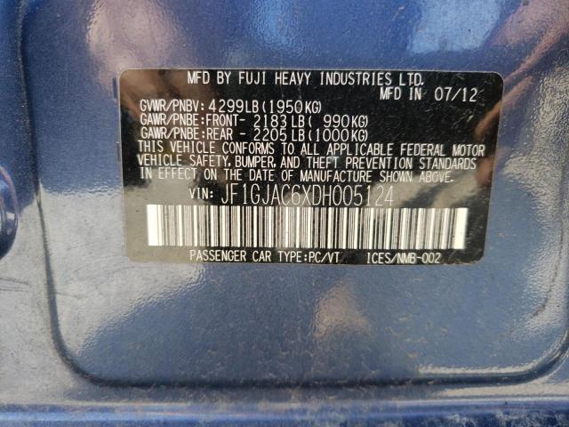 Photo 10 from auction – 2013 SUBARU IMPREZA PR with VIN JF1GJAC6XDH005124