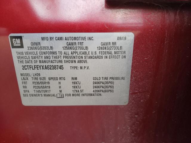 Photo 10 from auction – 2010 GMC TERRAIN SL with VIN 2CTFLFEYXA6238745