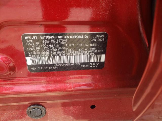 Photo 10 from auction – 2021 MITSUBISHI OUTLANDER with VIN JA4APUAU5MU021024