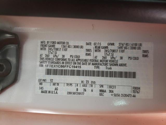 Photo 10 from auction – 2015 FORD F150 SUPER with VIN 1FTEX1C86FFC19415