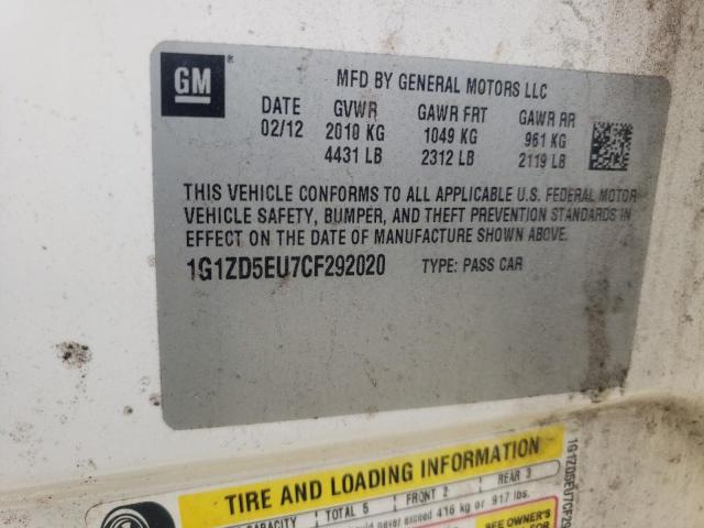 Photo 10 from auction – 2012 CHEVROLET MALIBU 2LT with VIN 1G1ZD5EU7CF292020