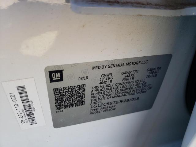 Photo 10 from auction – 2018 CHEVROLET MALIBU LS with VIN 1G1ZC5ST2JF287058