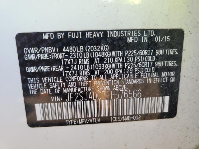 Photo 10 from auction – 2015 SUBARU FORESTER 2 with VIN JF2SJADC7FH576566