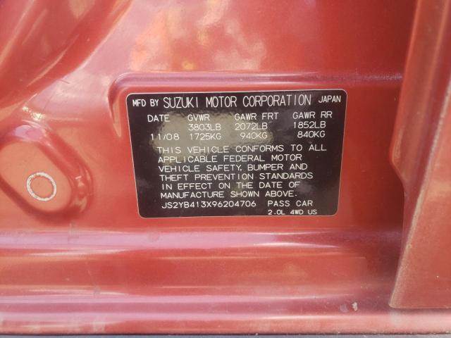 Photo 10 from auction – 2009 SUZUKI SX4 TECHNO with VIN JS2YB413X96204706
