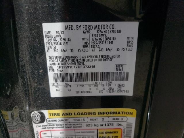 Photo 10 from auction – 2013 FORD F150 SUPER with VIN 1FTFW1ET7DFD73315