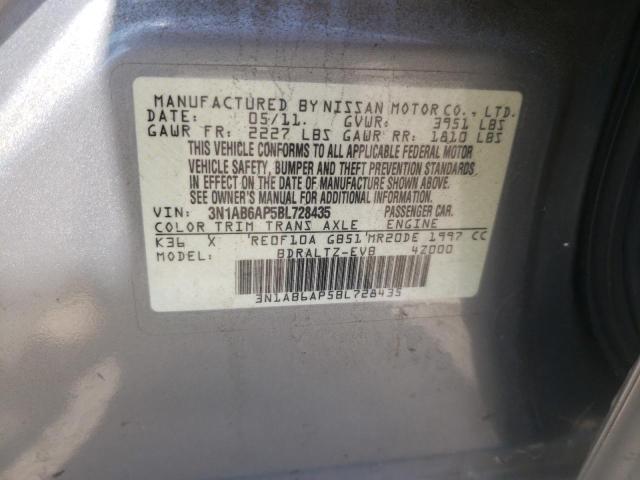 Photo 10 from auction – 2011 NISSAN SENTRA 2.0 with VIN 3N1AB6AP5BL728435