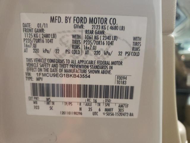 Photo 10 from auction – 2011 FORD ESCAPE LIM with VIN 1FMCU9EG1BKB43554