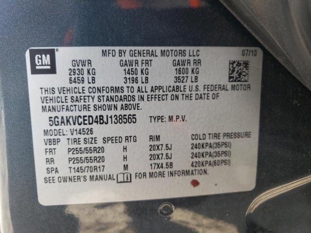 Photo 10 from auction – 2011 BUICK ENCLAVE CX with VIN 5GAKVCED4BJ138565