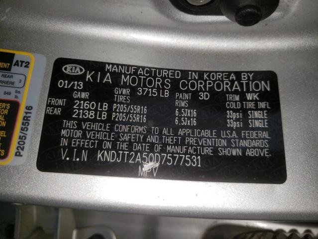Photo 10 from auction – 2013 KIA SOUL with VIN KNDJT2A50D7577531