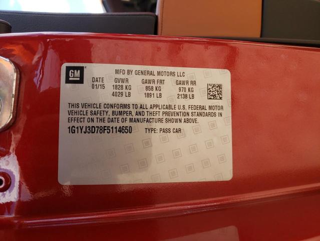 Photo 10 from auction – 2015 CHEVROLET CORVETTE S with VIN 1G1YJ3D78F5114650