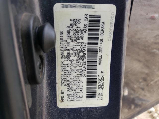 Photo 10 from auction – 2013 TOYOTA COROLLA BA with VIN 5YFBU4EE7DP078747