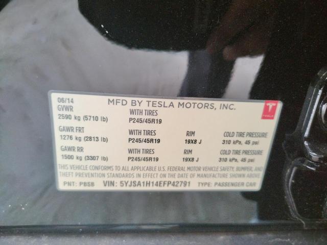 Photo 10 from auction – 2014 TESLA MODEL S with VIN 5YJSA1H14EFP42791