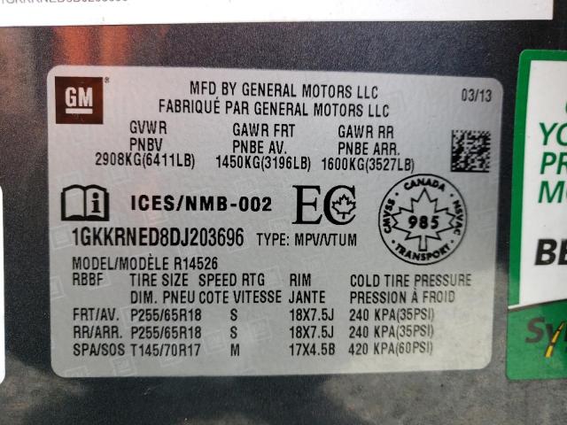 Photo 10 from auction – 2013 GMC ACADIA SLE with VIN 1GKKRNED8DJ203696