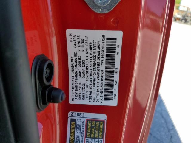 Photo 10 from auction – 2015 HONDA CIVIC EXL with VIN 2HGFG3B09FH508560