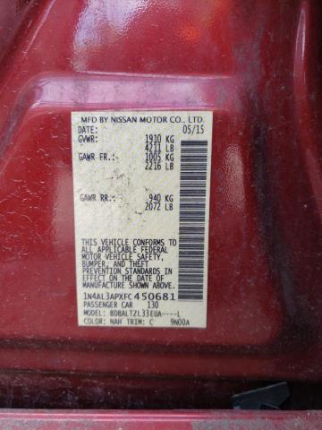 Photo 10 from auction – 2015 NISSAN ALTIMA 2.5 with VIN 1N4AL3APXFC450681