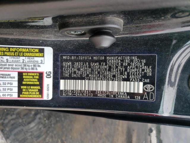 Photo 10 from auction – 2016 TOYOTA COROLLA L with VIN 2T1BURHE6GC673800