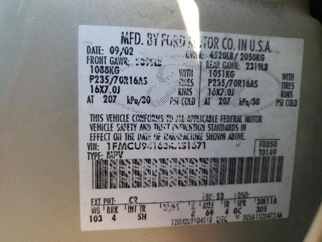 Photo 10 from auction – 2003 FORD ESCAPE LIM with VIN 1FMCU94163KA31671
