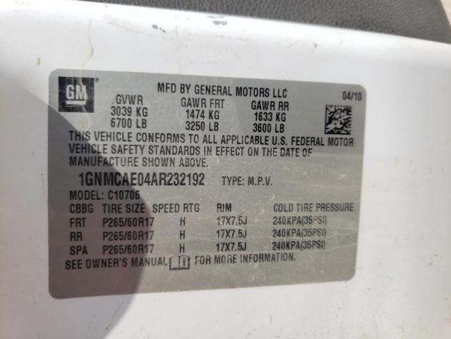 Photo 10 from auction – 2010 CHEVROLET TAHOE C150 with VIN 1GNMCAE04AR232192
