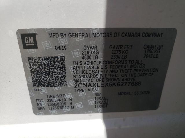 Photo 10 from auction – 2019 CHEVROLET EQUINOX LT with VIN 2GNAXLEX5K6277686