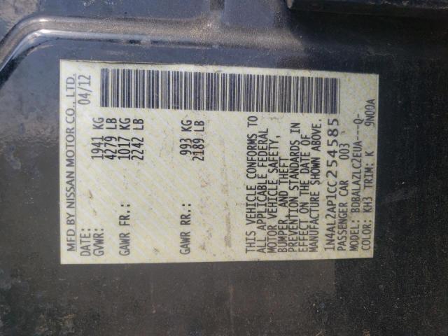 Photo 10 from auction – 2012 NISSAN ALTIMA BAS with VIN 1N4AL2AP1CC254585