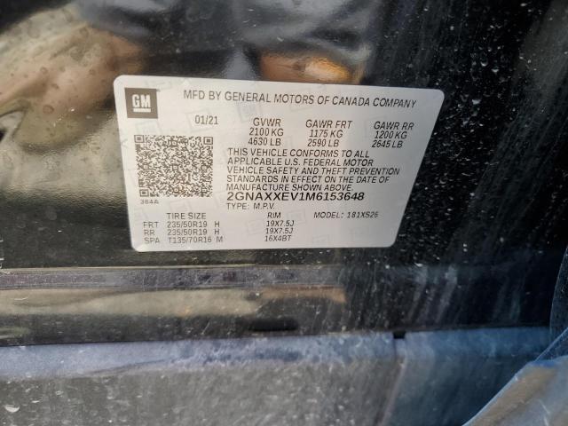 Photo 10 from auction – 2021 CHEVROLET EQUINOX PR with VIN 2GNAXXEV1M6153648