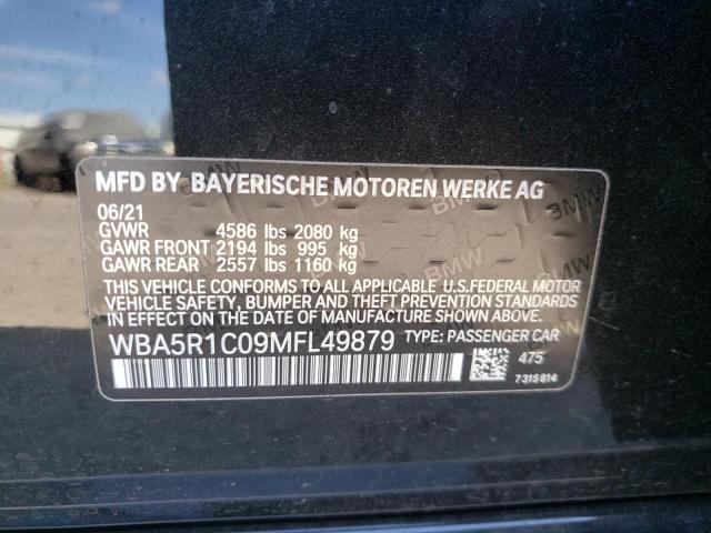 Photo 10 from auction – 2021 BMW 330I with VIN WBA5R1C09MFL49879
