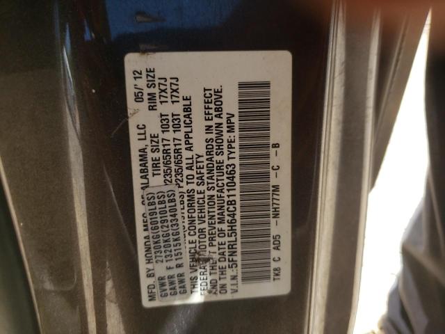 Photo 10 from auction – 2012 HONDA ODYSSEY EX with VIN 5FNRL5H64CB110463